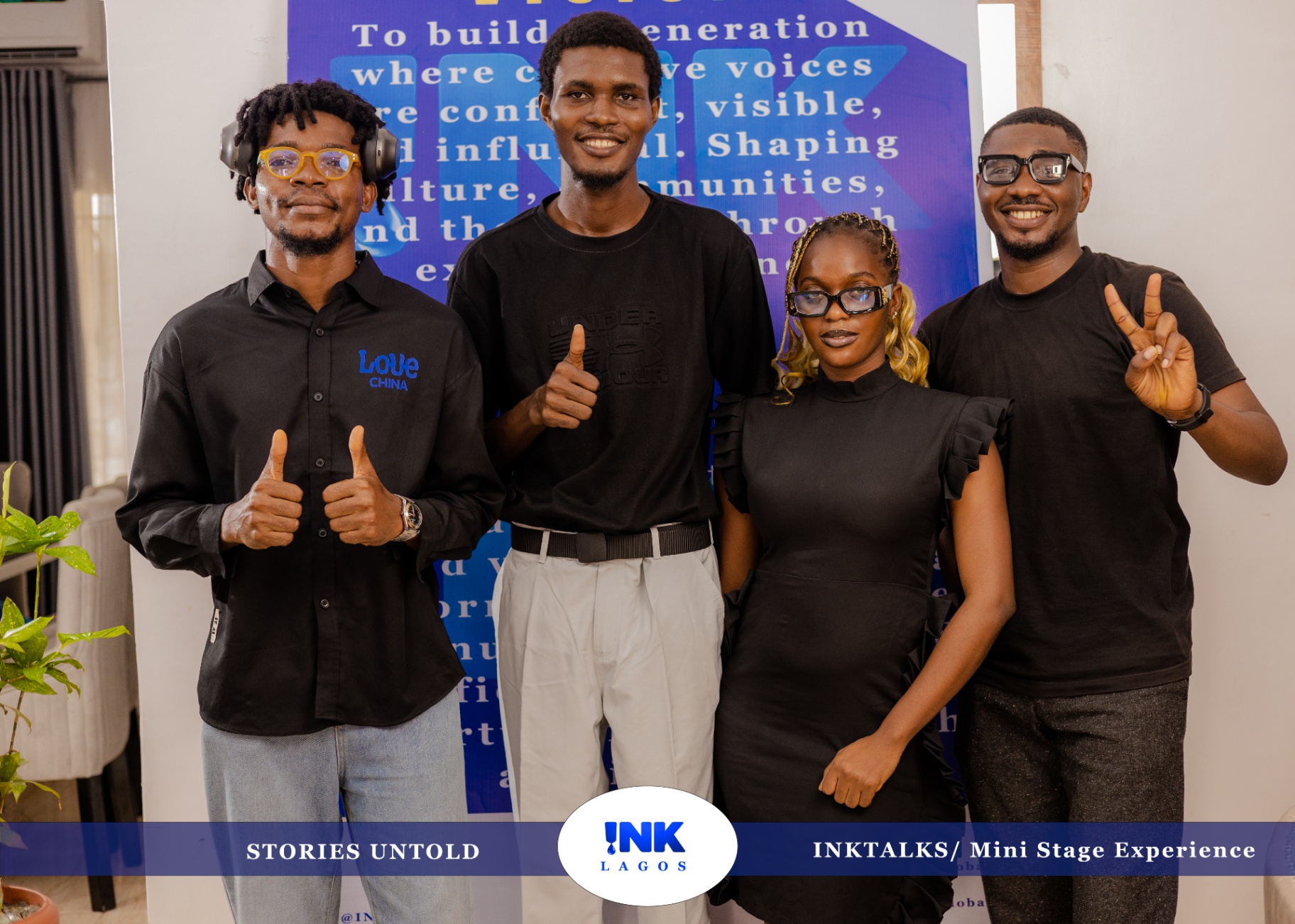 Virtue David and the INK Talks community giving thumbs up